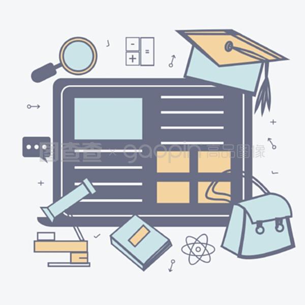 平面式教育信息元素。
